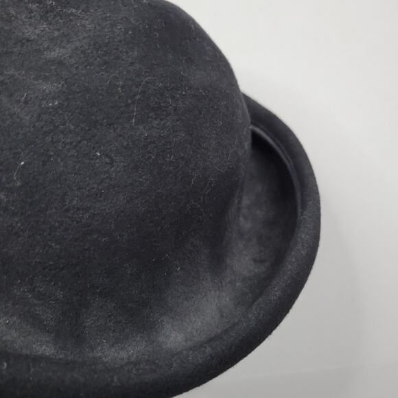 Michael Howard 100% Wool Bowler Hat Black Rolled Rim Great Condition Women USA - Picture 5 of 8